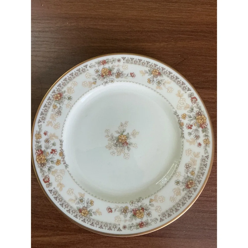 Noritake Salisbury Dessert Plates, Set of 4, Vintage Floral China